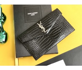 세인트로랑 SAINT LAURENT 모노그램 업타운 크로커다일 클러치 백