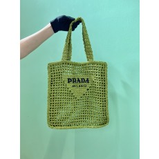 프라다 Prada 라피아 토트 릴리 네트백