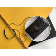 세인트로랑 엔벨로프 체인 크로스백 블랙 금장 (19cm)